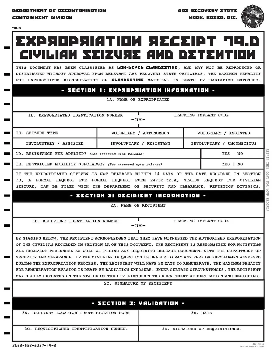 Department of Decontamination form design