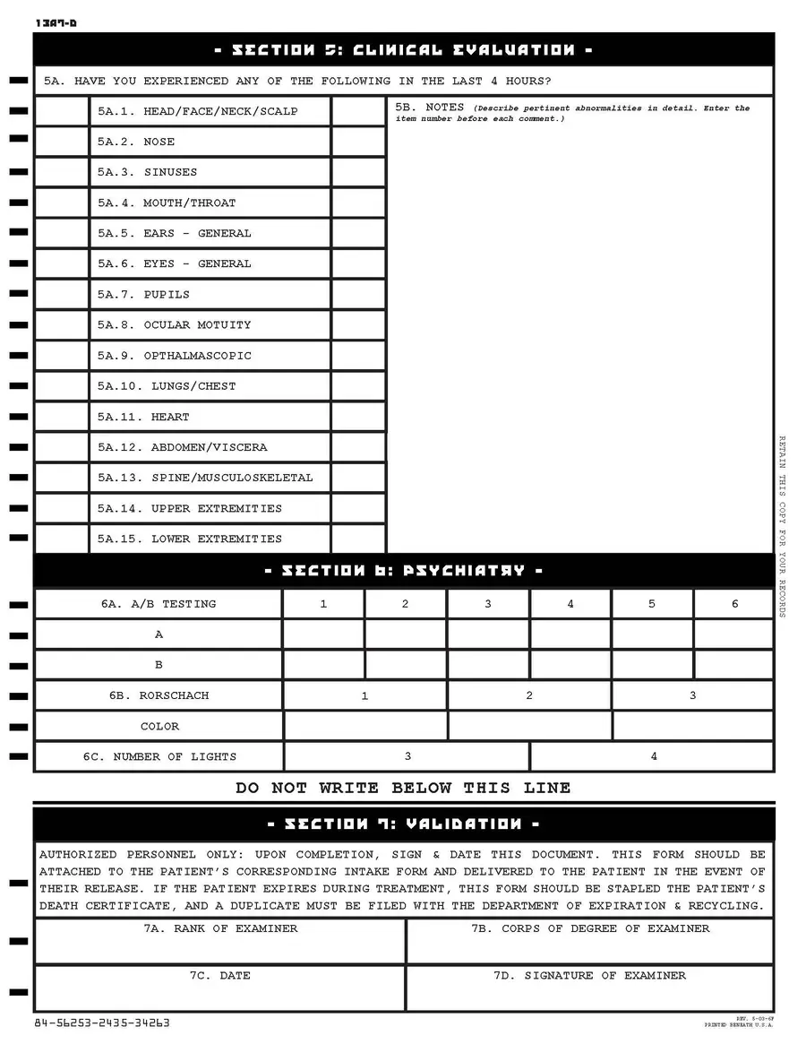 Department of Decontamination form design