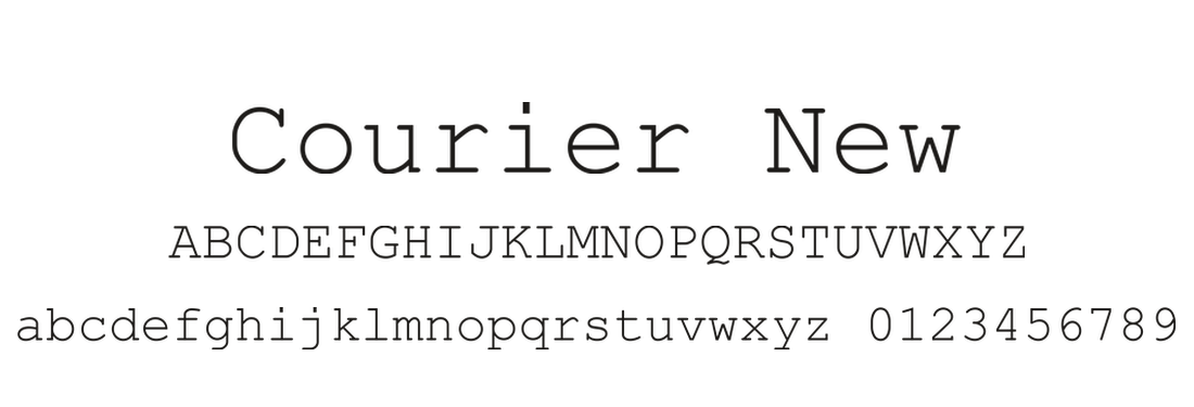 Courier New type specimen