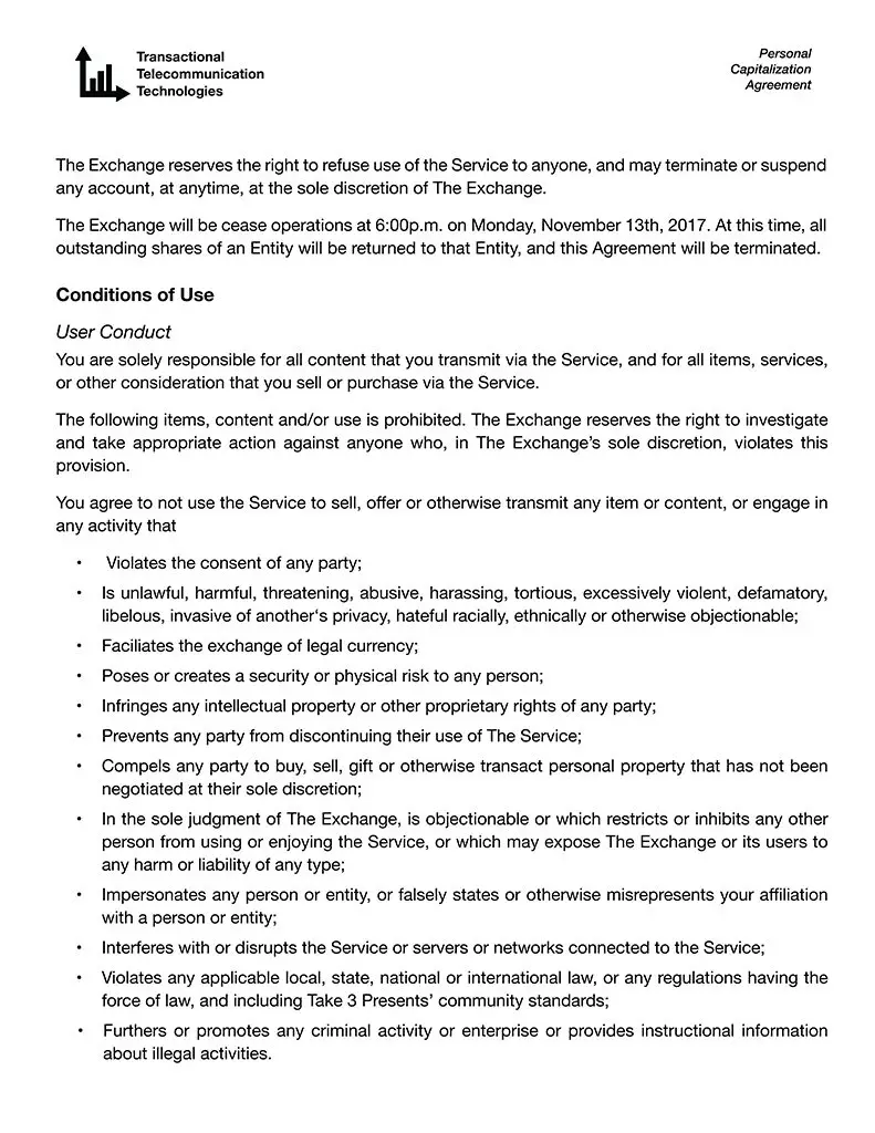 The Exchange contract page 2