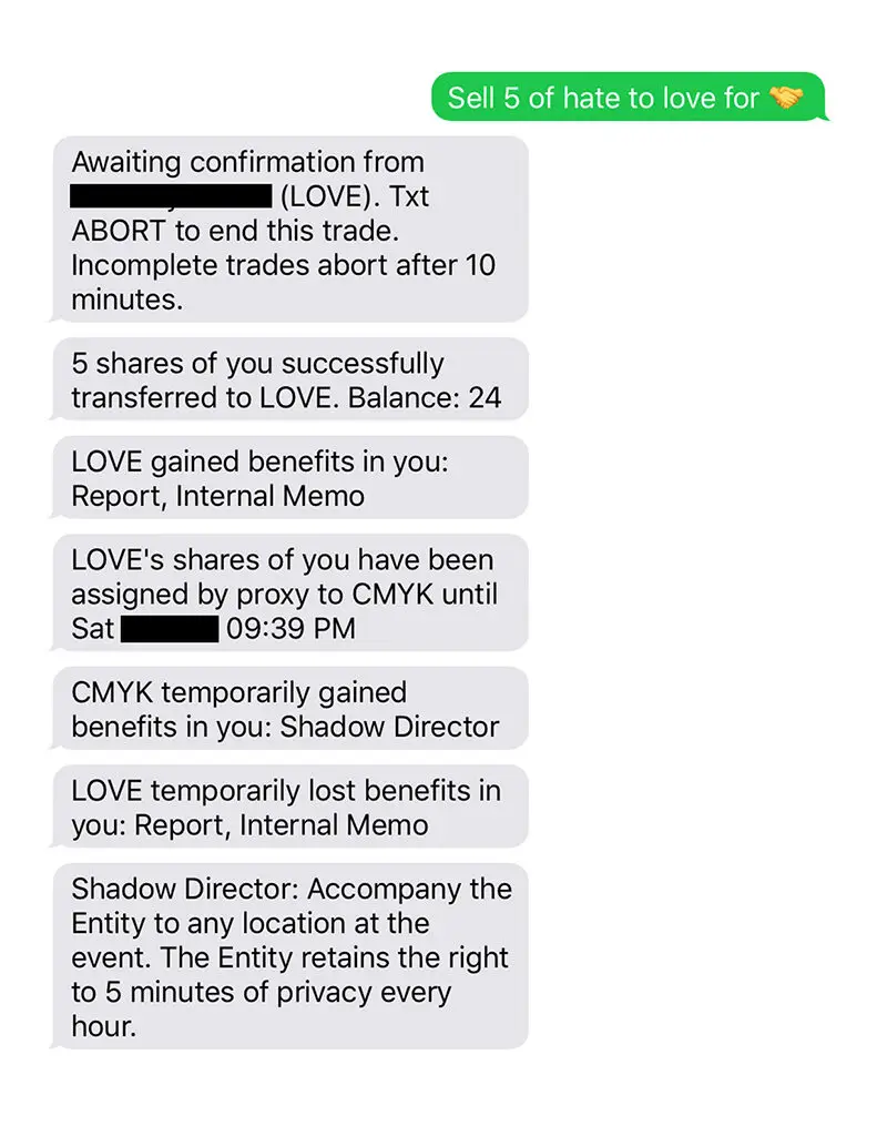The Exchange SMS app conversation 10