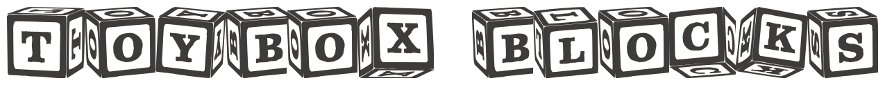 ToyBox Blocks, spelled in its own letter blocks