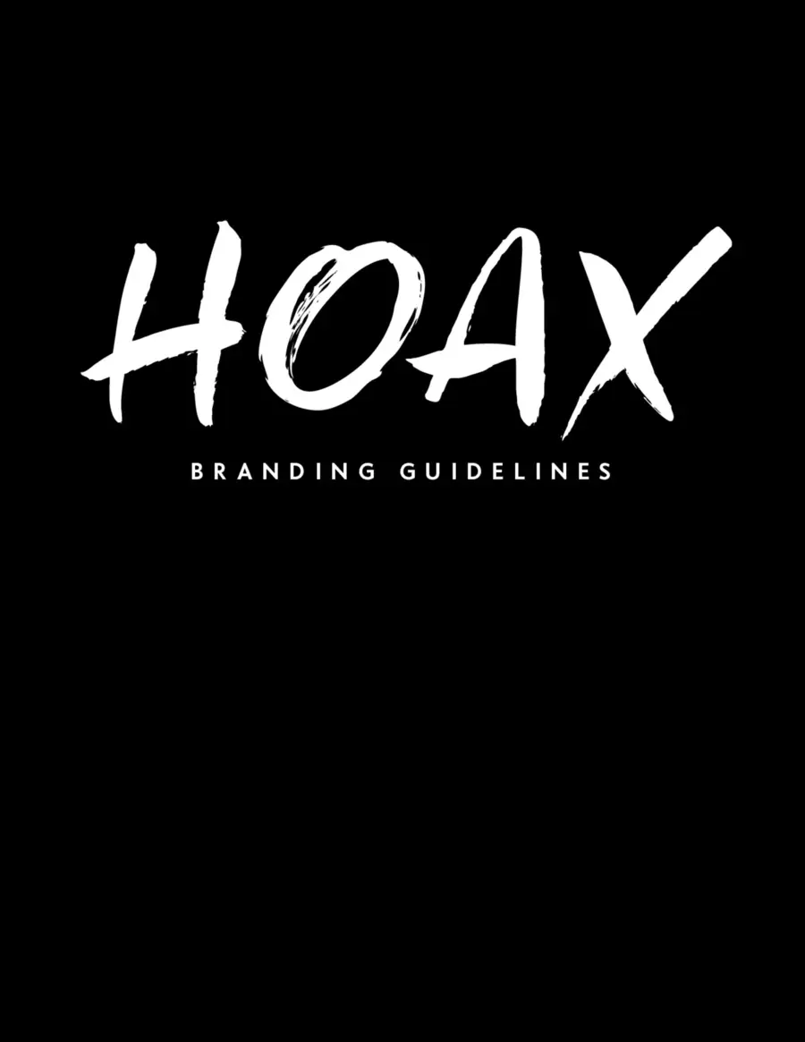 Hoax brand guidelines, page 1