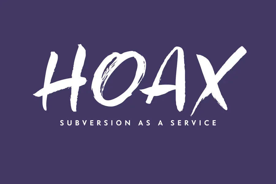 Hoax logotype, purple colorway