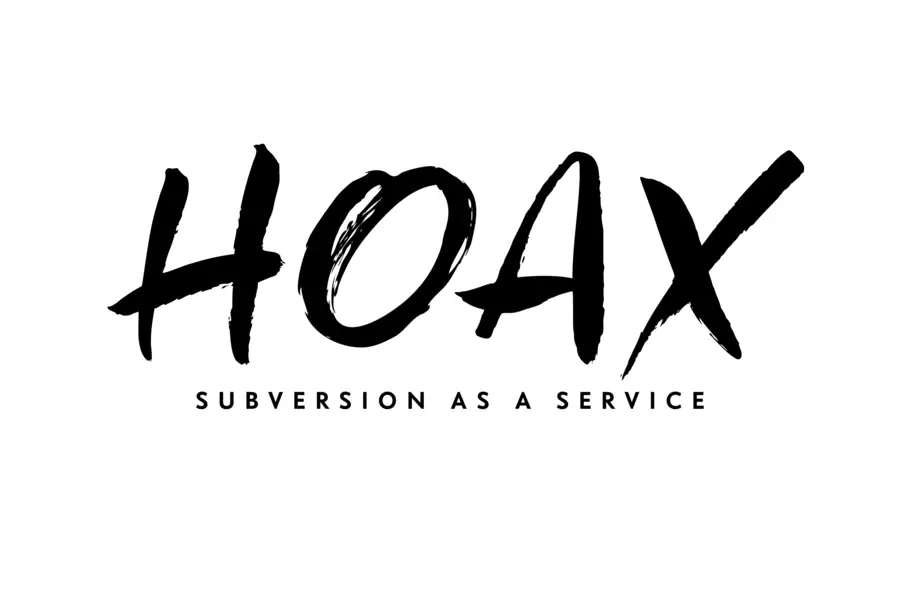 Hoax logotype, white colorway