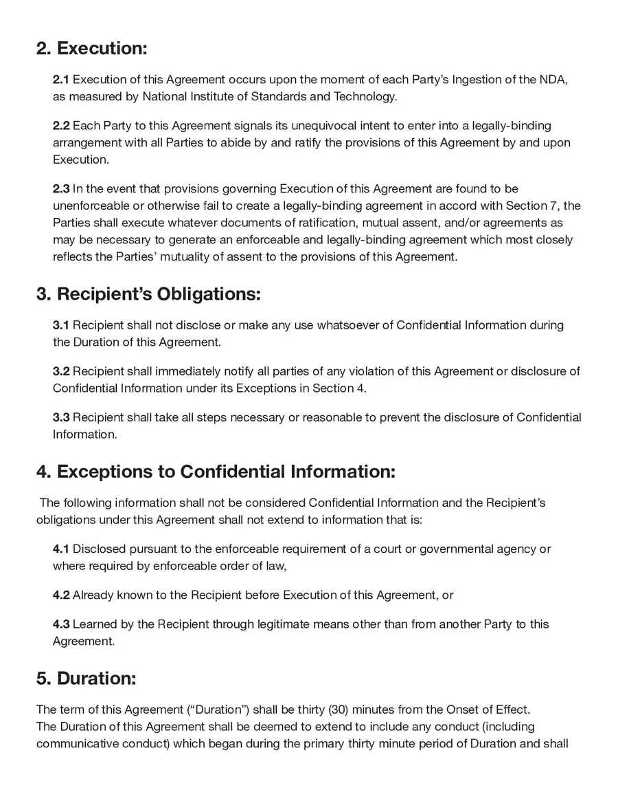 NDA contract, page 2