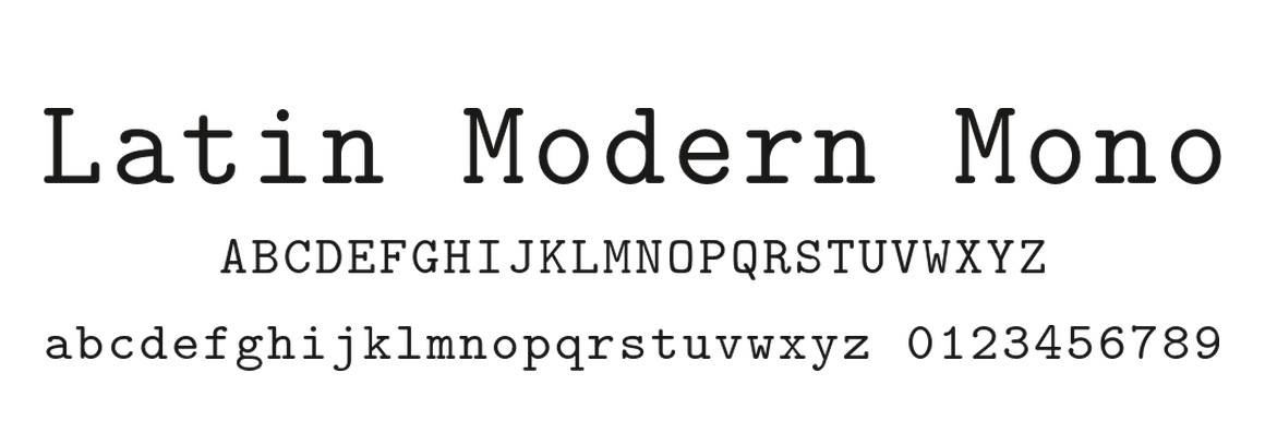 Latin Modern Mono type specimen