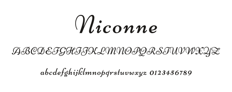 Niconne type specimen