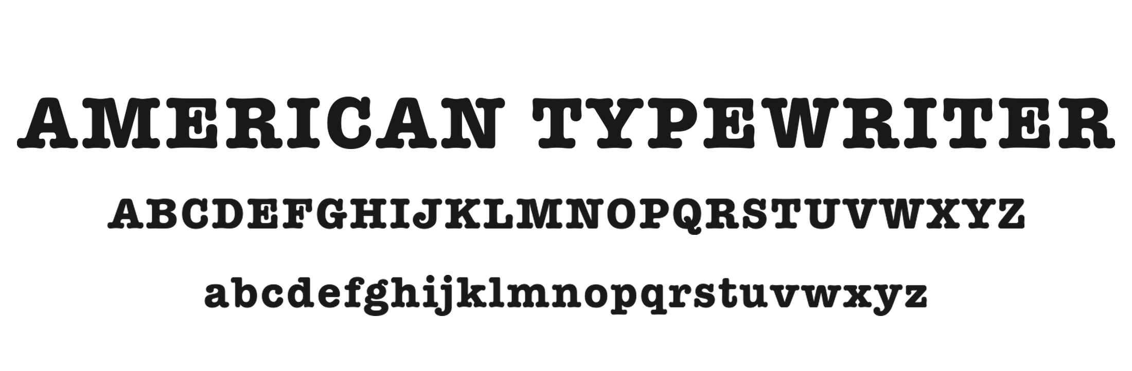 American Typewriter Bold type specimen